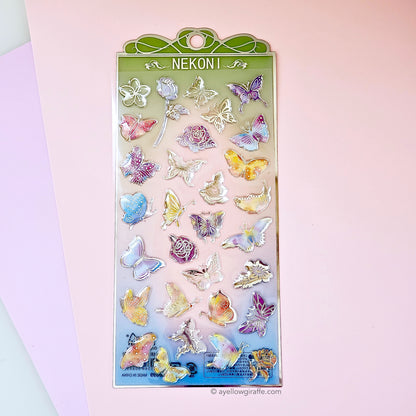 Nekoni Stickers: Crystal Gel Butterflies