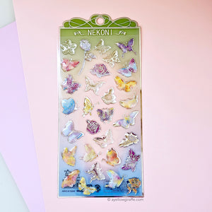 Nekoni Stickers: Crystal Gel Butterflies