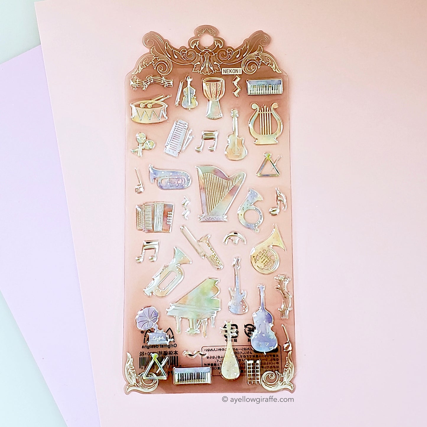Nekoni Stickers: Crystal Gel Musical Instruments