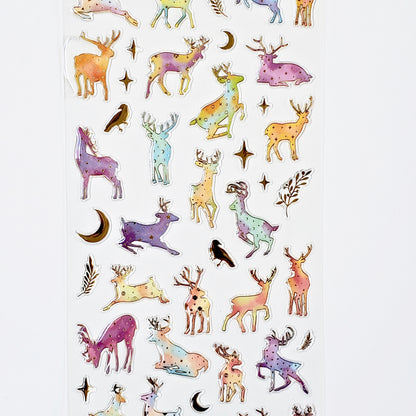 Nekoni Stickers: Crystal Gel Deer Forest