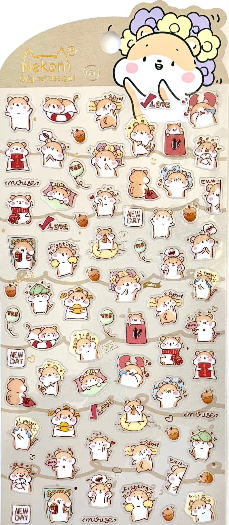 Nekoni Stickers: Hamsters