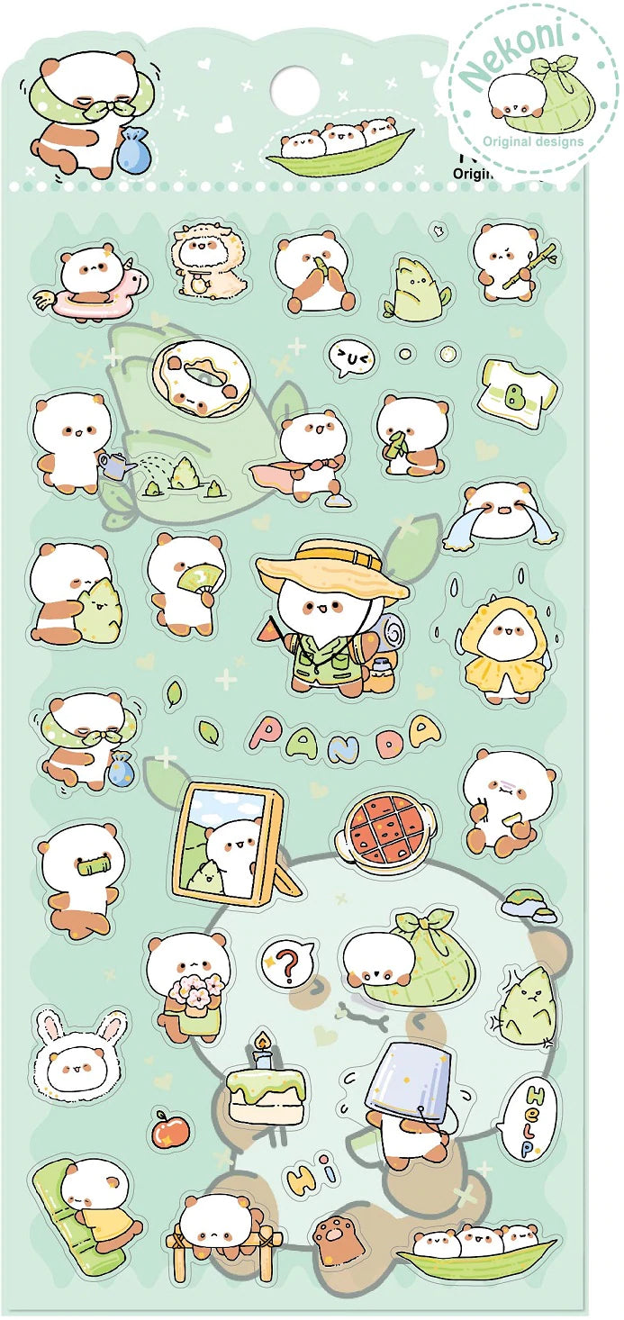 Nekoni Stickers: Pandas