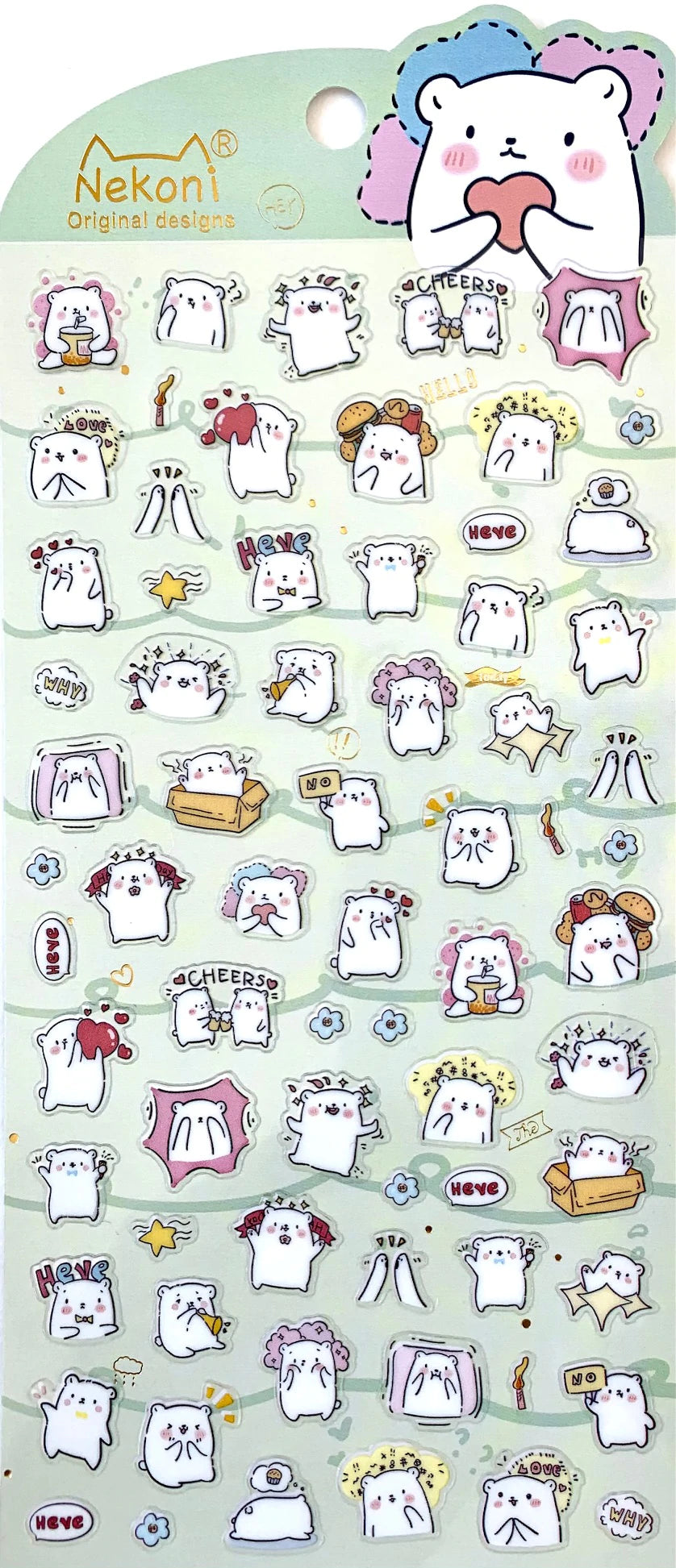 Nekoni Stickers: Polar Bears