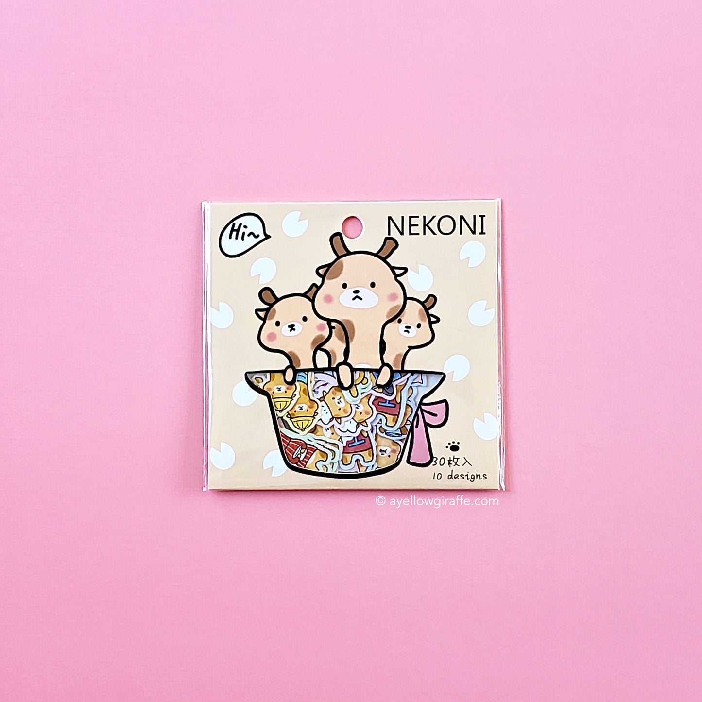 Nekoni Stickers: Hat Pack of Giraffes