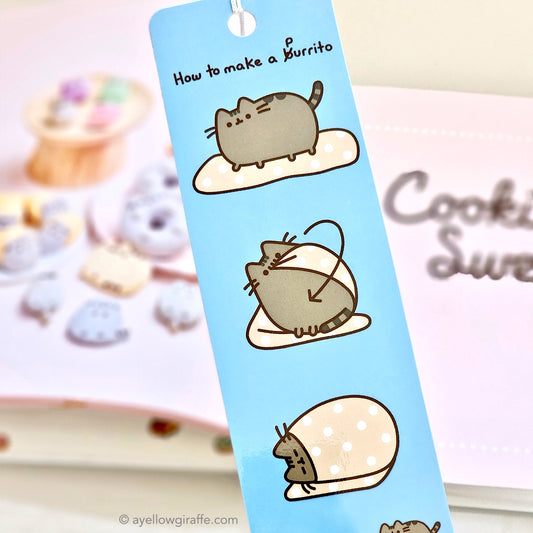 Pusheen purrito bookmark closeup