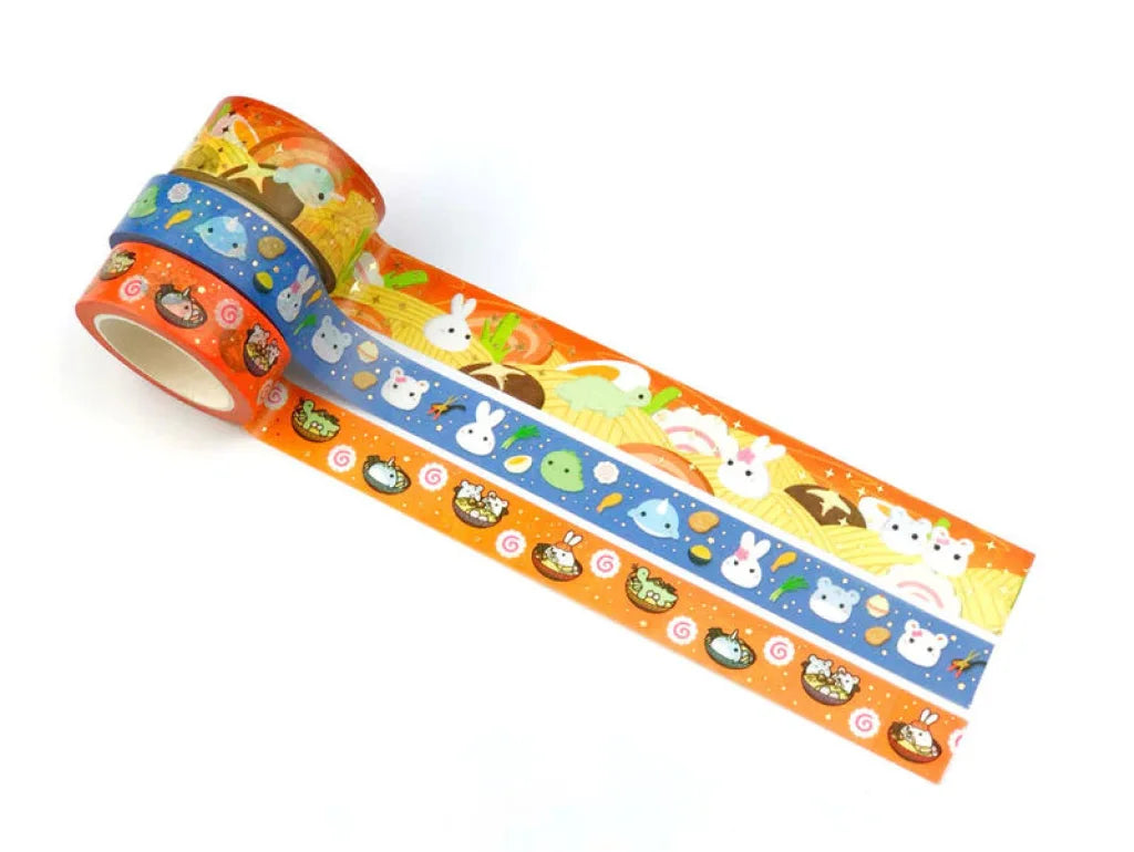 Slurp Of Ramen Washi Tapes Gold Foil - Set 3 Washi Tape