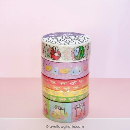 Splash Of Fruits Washi Tapes Gold Foil - Set 7 Washi Tape
