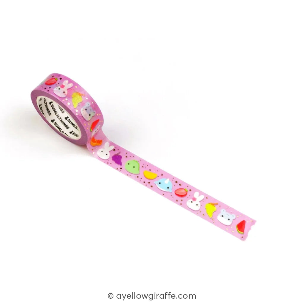 Splash Of Fruits Washi Tapes Gold Foil - Set 7 Washi Tape