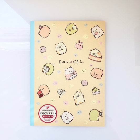 kawaii japanese stationery | san-x sumikko gurashi line ruled notebook (front cover)