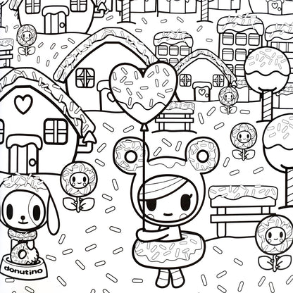 tokidoki coloring book donutella inside page