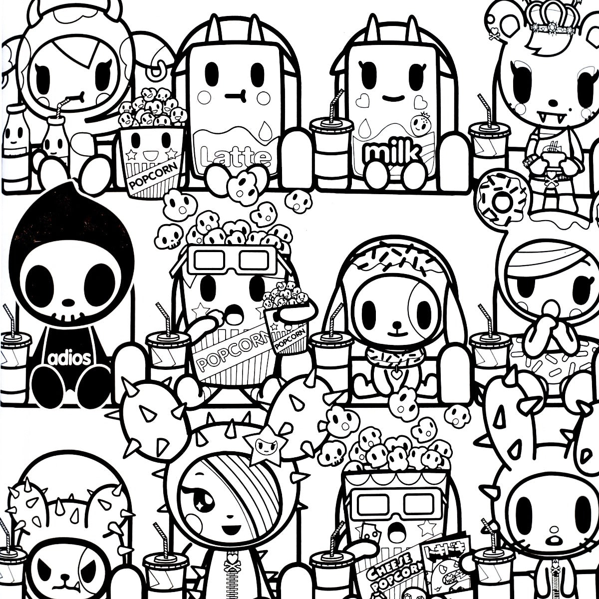 tokidoki coloring book movie theatre inside page
