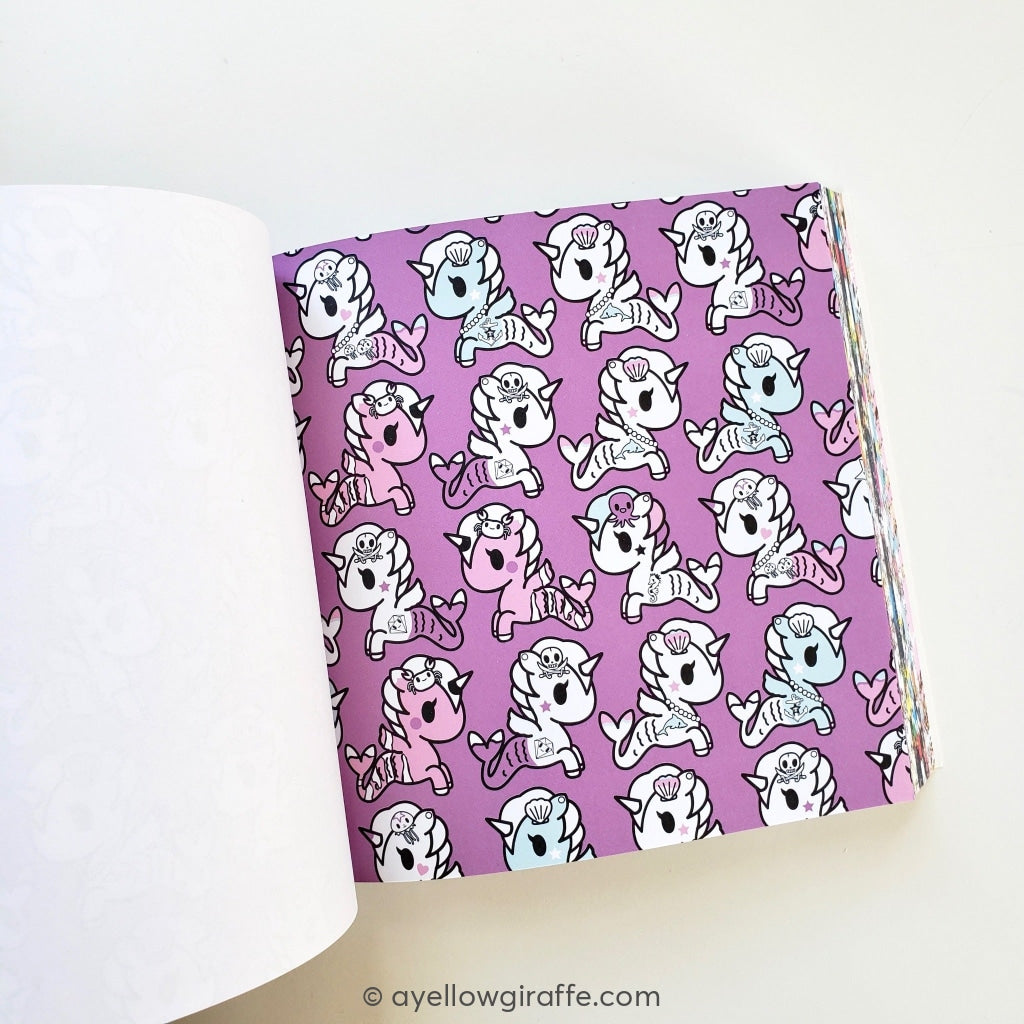 tokidoki origami paper inside page mermicorno pattern