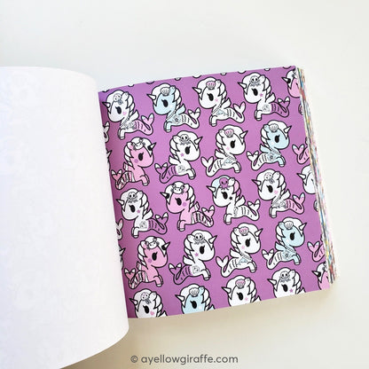 tokidoki origami paper inside page mermicorno pattern