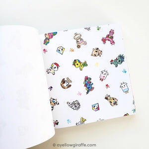 tokidoki origami paper inside page characters color pattern