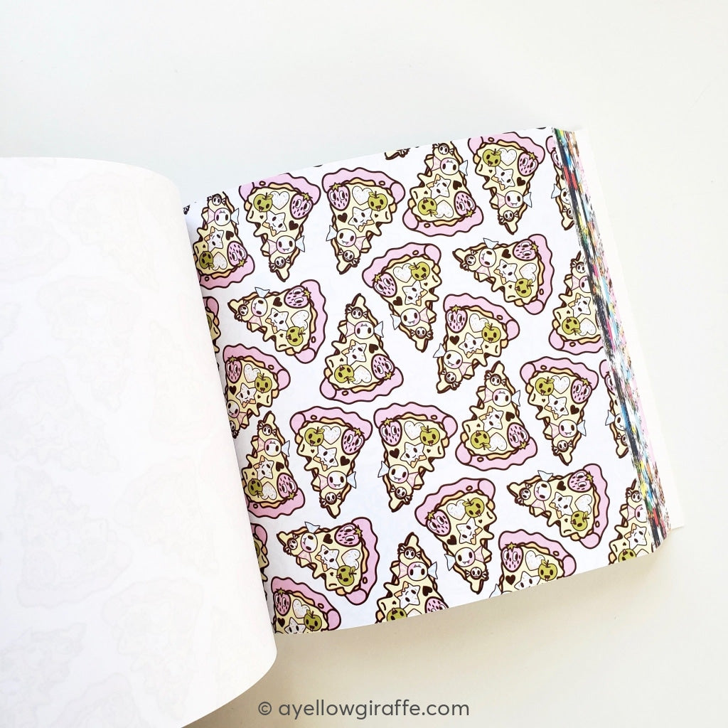 tokidoki origami paper inside page pizza pattern