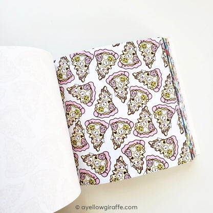 tokidoki origami paper inside page pizza pattern